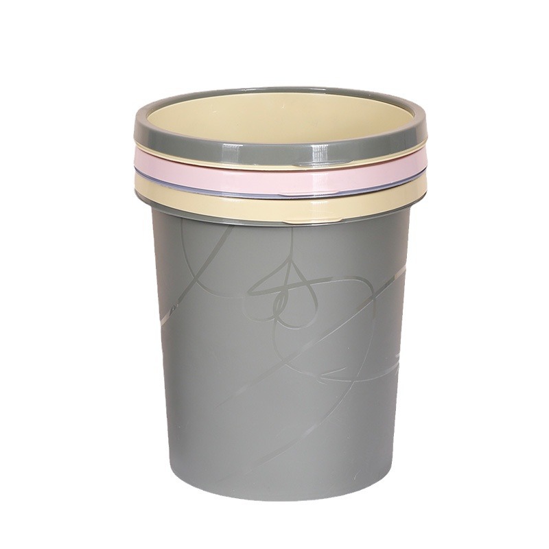 Household thickened one-piece pressure ring trash can office living room kitchen storage bucket printing logo garbage classification bucket