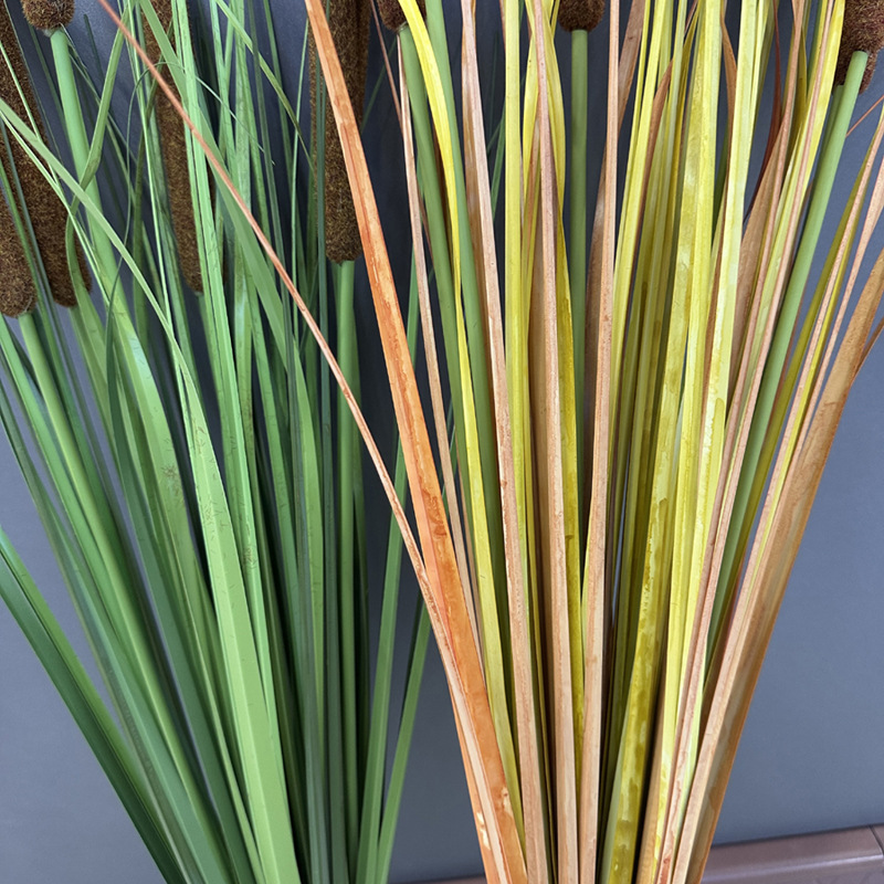 Artificial Cattail Grass Bunches, Onion Grass, Indoor Landscaping Artificial Reed Grass Green Plants