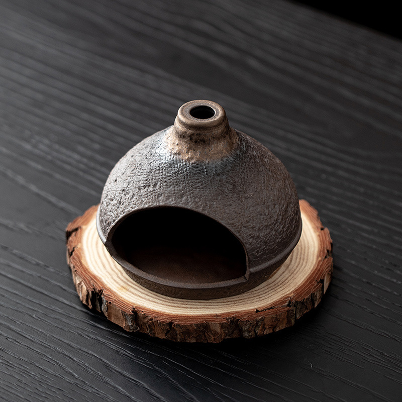 日照金山熏香壁炉圣木鼠尾草薰衣草燃烧炉陶瓷香薰炉茶道香炉摆件