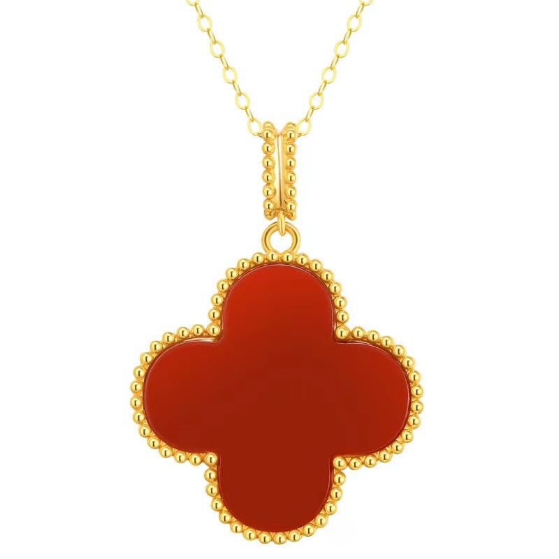 18K Gold Four-Leaf Clover Necklace Au750 Rose Gold Pendant Clavicle Chain Jewelry Necklace Women