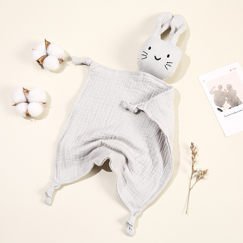 Foreign trade children's double-layer cotton gauze blanket cute cat saliva towel sleeping comfort towel doll baby blanket