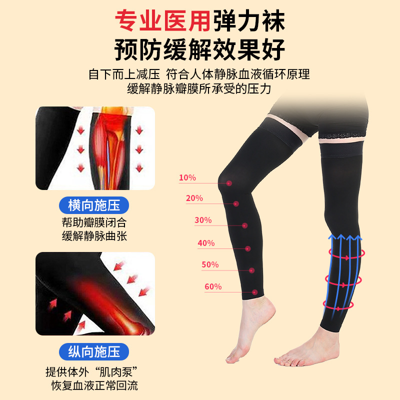 Double Content Varicose Vein Pressure Medical Men and Women Relieve Edema Slimming Look Shaping Elastic Compression Cross-Border Supply