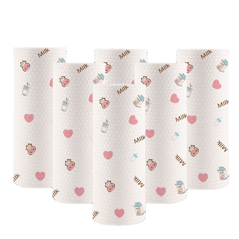 Customized Oversized Roll Lazy Rag Absorbent Disposable Dishwashing Towel Household Wet and Dry Dual-Use Kitchen Paper Towel to Gases
