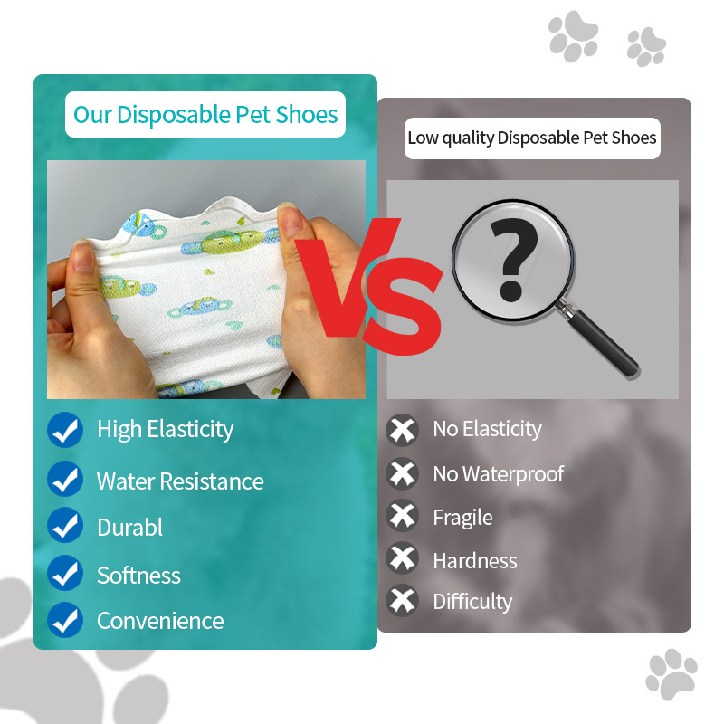 Manufacturers Pet Shoes Disposable Foot Cover Dog Shoes Decoration Waterproof Wound Protective Cover Anti-Dirty Dog Walking Artifact