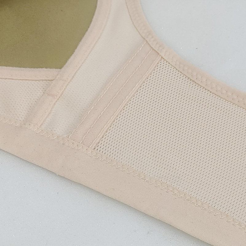 Large size thin no steel ring vest front opening buckle underwear comfortable gathering anti-sagging mother underwear bra wholesale