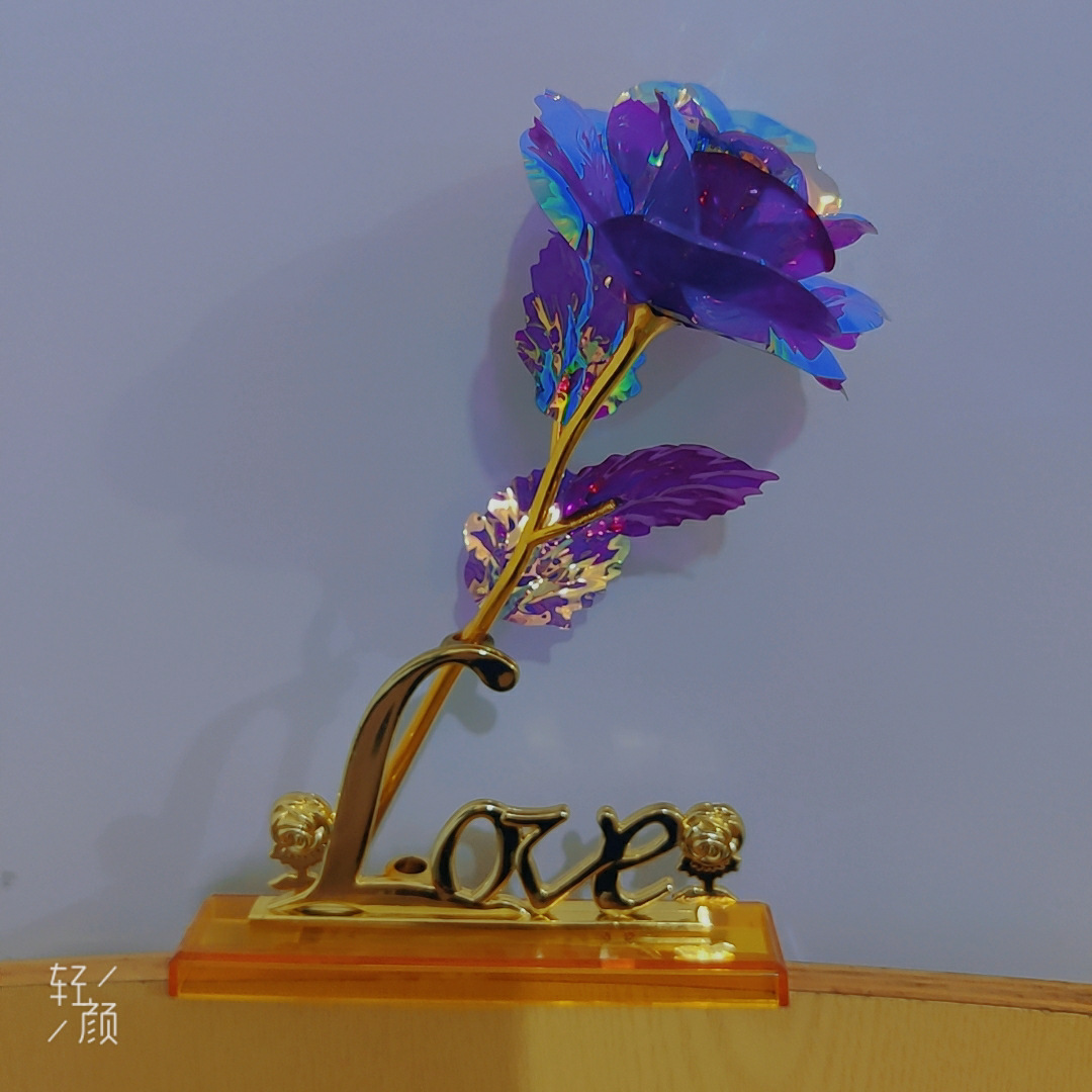 Cross-border color gold foil rose artificial flower single flower mother's day teacher's day gift small Christmas