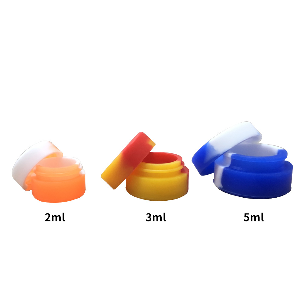 Cross into the food grade silicone smoke paste box 2ml/3ml/5ml silicone medicine box round silicone box sub-packing box