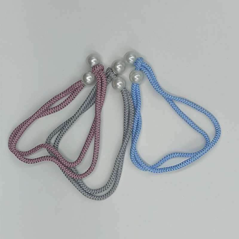 Manufacturers supply simple polyester silk Oriental Pearl Curtain strap curtain accessories Pearl Curtain buckle strap