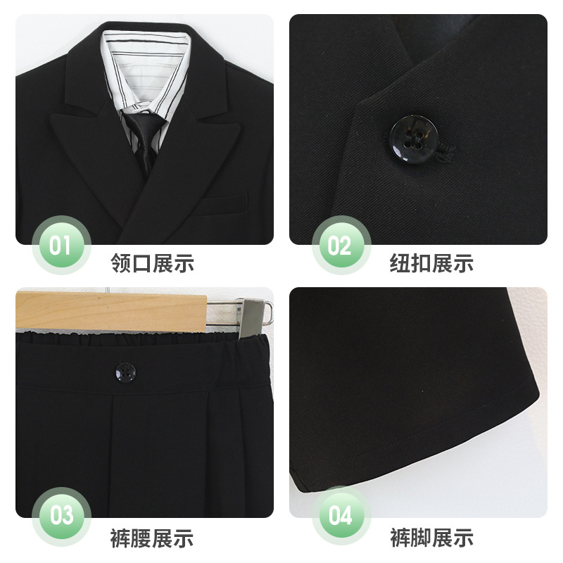 Boys' Suits, British Gentlemen, Flower Girl Costumes, Small and Medium-Sized Children's Winter Warm Velvet Suits, Dropshipping