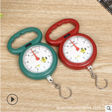 Advertising Gift Portable Household Plastic Handle Hand-Held Scale 10kg Home Spring Scale Daily Use Wholesale Spring Scale