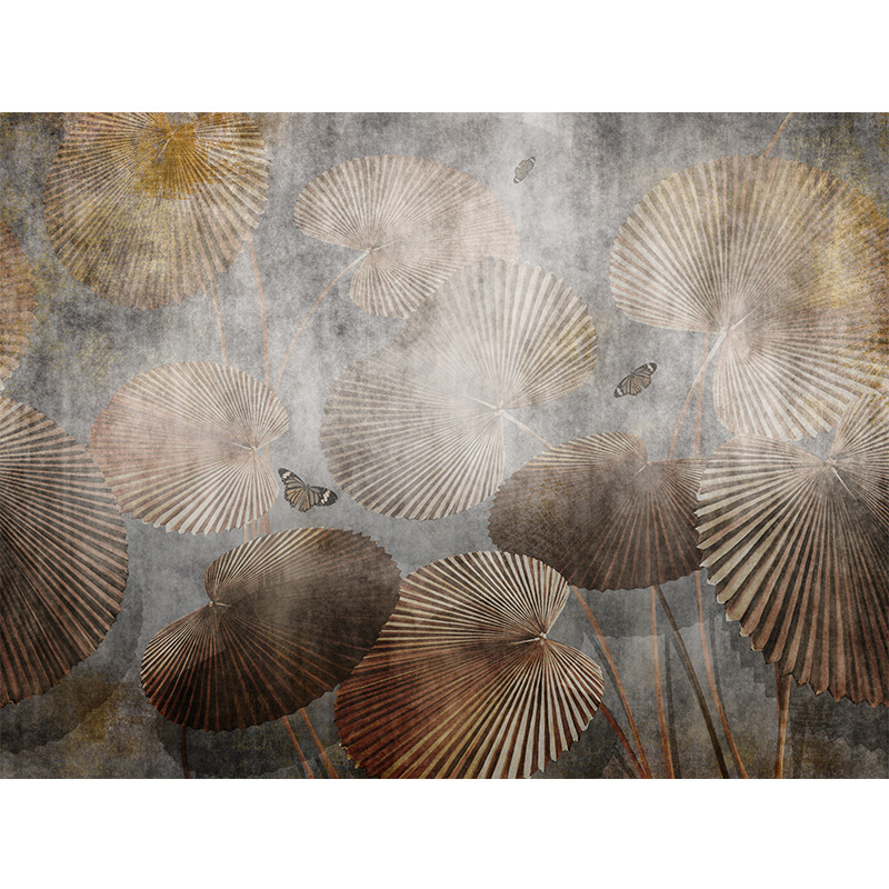 French-Style Vintage Hand-Painted Lotus Pond Living Room Tv Background Wall Wallpaper Bedroom Lotus Leaf Art High-End Background Cloth