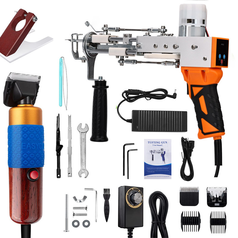 Cross-Border Two-In-One Tufting Gun Set Carpet Gun Electric Clipper Tufting Gun Carpet Electric Knitting Machine Set