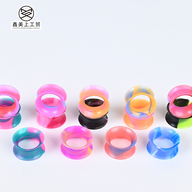 Cyberpunk style auricle round hollow puncture jewelry silicone simple fashion personality trend ear expansion