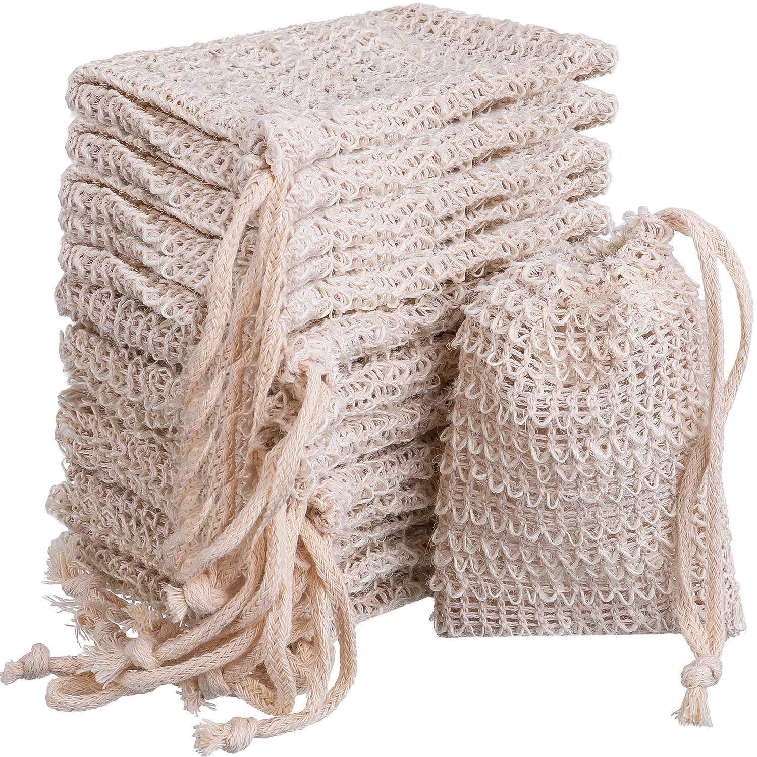 Factory Direct Supply New Ramie Jute Foaming Net Handmade Soap Bag Household Bathroom Hangable Soap Bag
