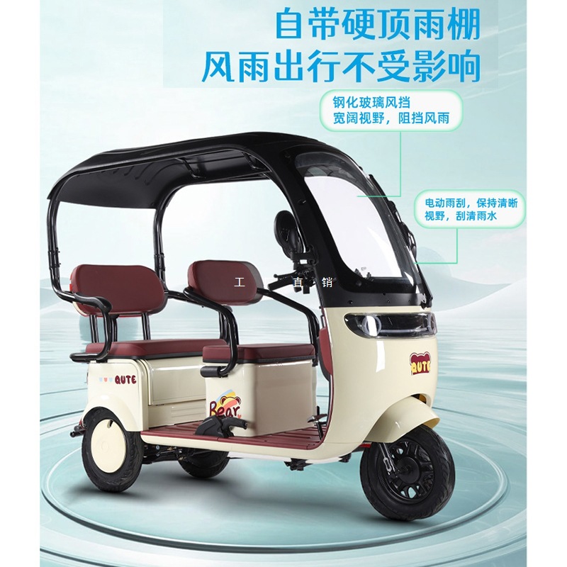Yiyang Q5 Electric Tricycle for Home Use, Small Electric Vehicle for Women and Elderly, Cargo Bike, Child Transport Scooter with Canopy
