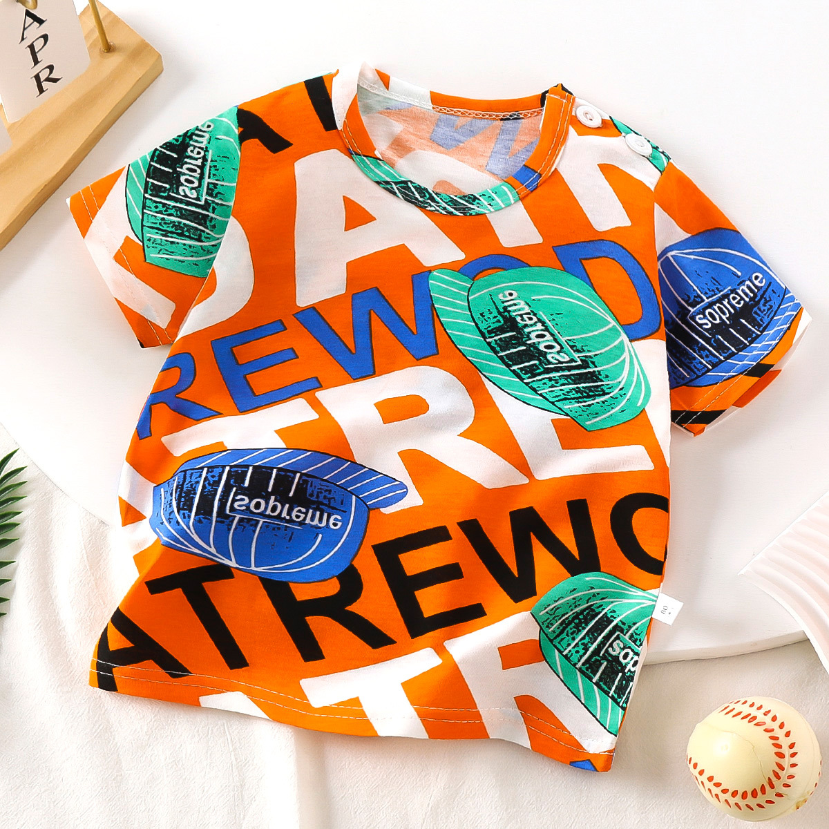 Children's short-sleeved T-shirt cotton girls summer baby baby summer children's clothing new boys' jacket a generation of hair