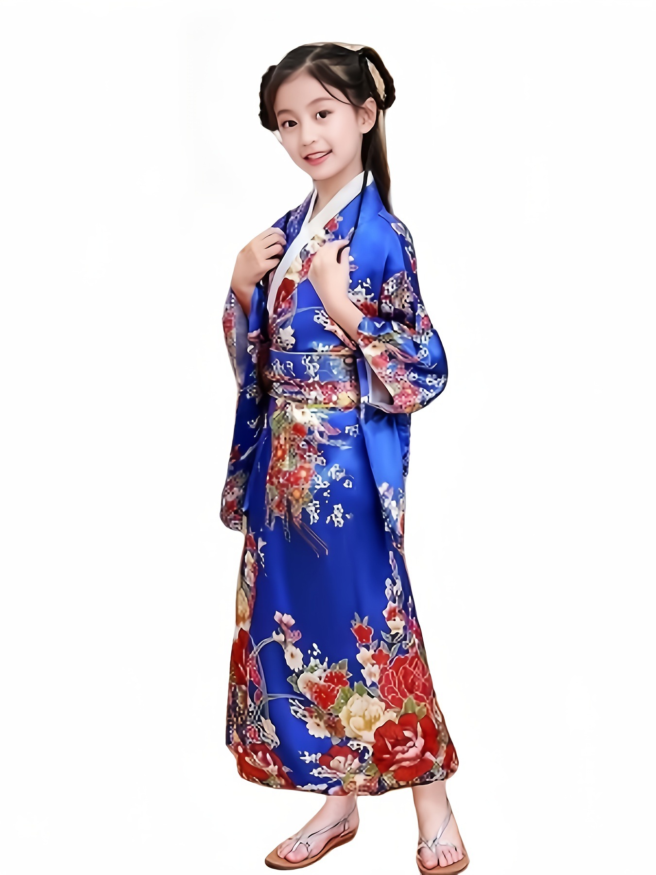 [Elegant Floral Kimono Dress] 95 Sleeves Elegant One-Piece
