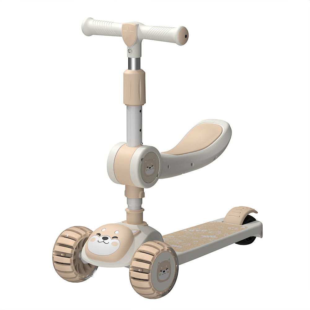 Foreign Trade Spot Wholesale Children's Scooter Factory Direct Sales Male and Female Baby Three-In-One Sliding Folding Scooter