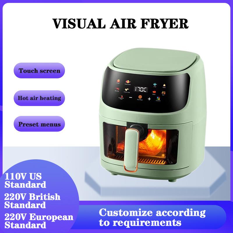 Аэрогриль кросс-бордерный домашний многофункциональный аппарат для фри 8L большой емкости визуальный электрический фритюрник Европа и США