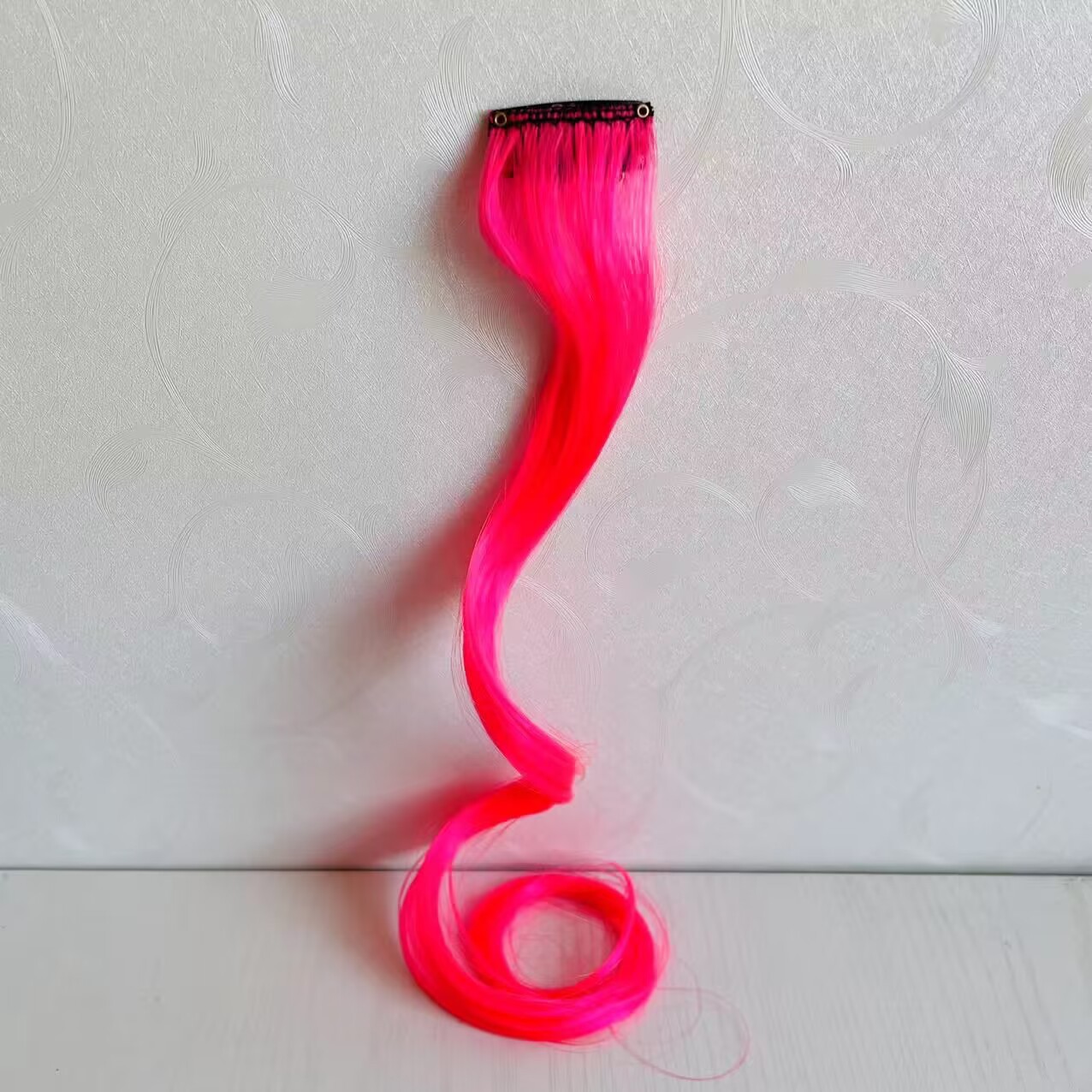 Color gradient seamless clip curly hair extension piece color long curly fiber wig cross-border foreign trade