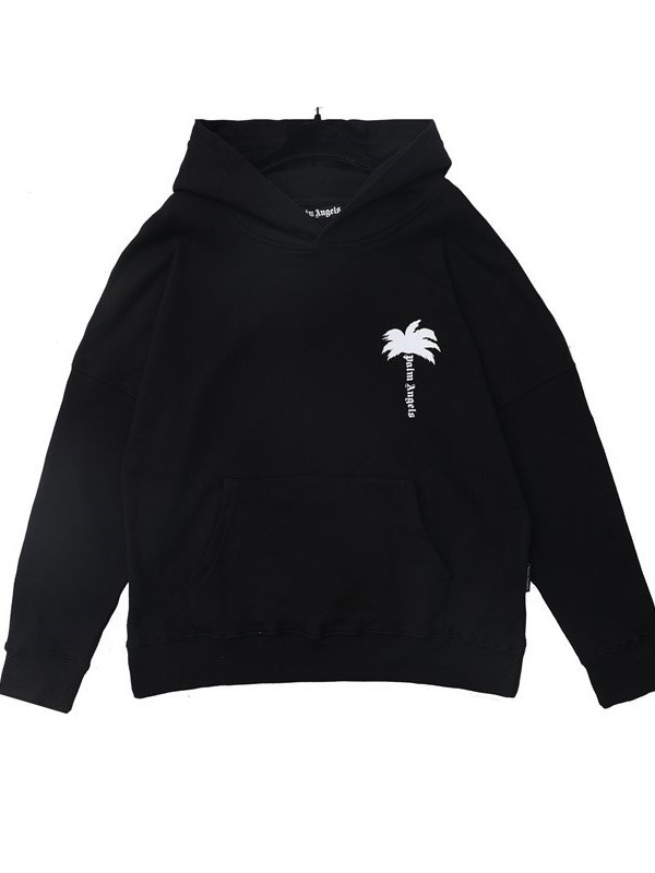 Palm Palm Angels Angels Front and Rear Palm Tree Print European and American Trendy Brand Loose Men's and Women's Terry Hooded Sweatshirt
