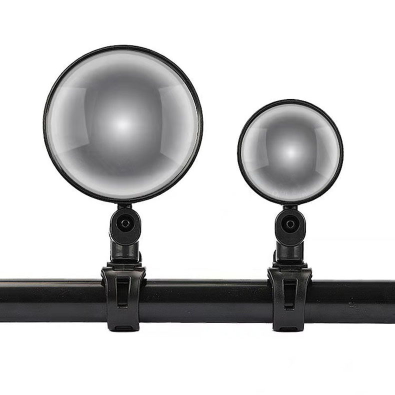 Bicycle accessories wide-angle convex mirror mountain bike accessories bicycle large round reflector silicone handle rearview mirror