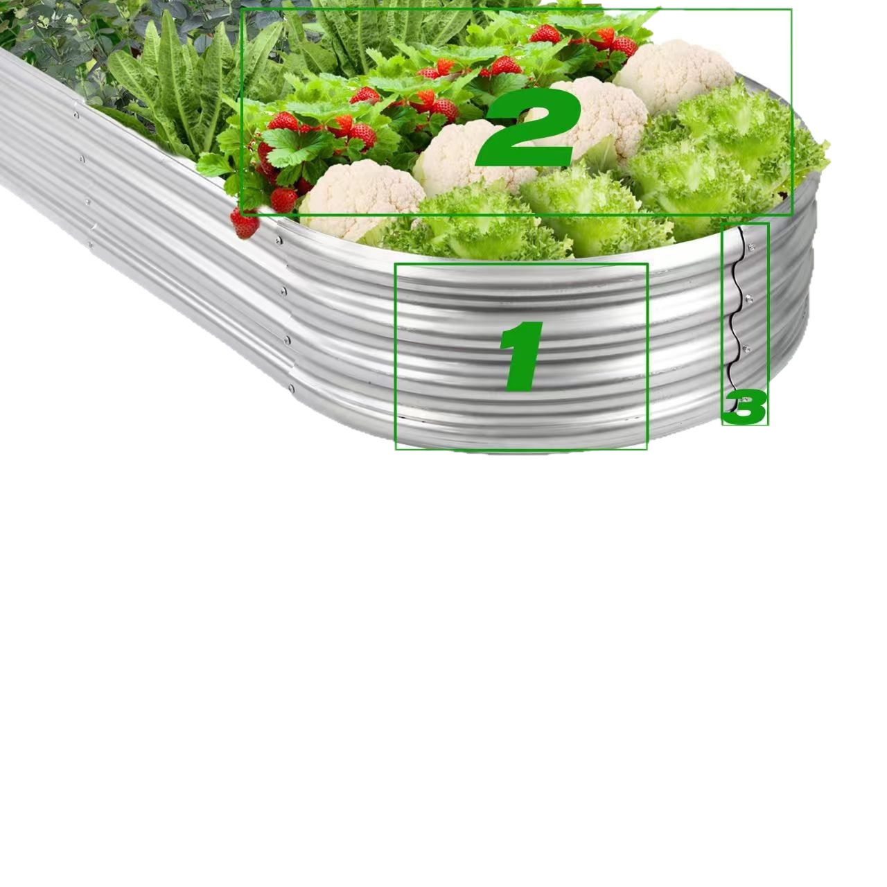 Factory Direct Supply Cross-Border Garden Bed Metal Planting Box Oval Multi-Specification Galvanized Plate