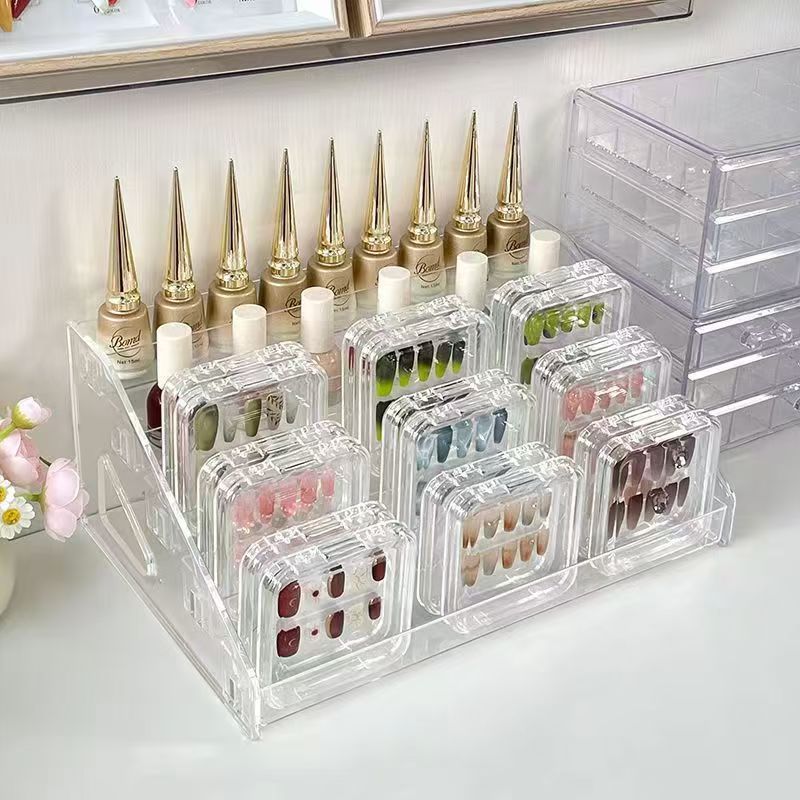 Acrylic Display Stand Transparent Desktop Box Storage Box Ladder Shelf Storage Box
