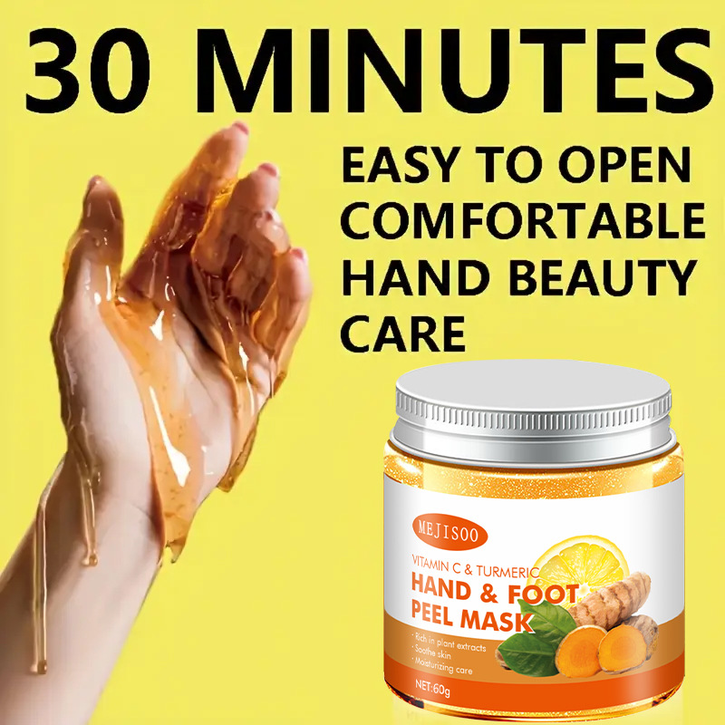 Cross-Border Turmeric Vitamin C Hand and Foot Mask Peel-Off Hand Mask Deep Cleansing and Exfoliating Hand Footpeel Mask