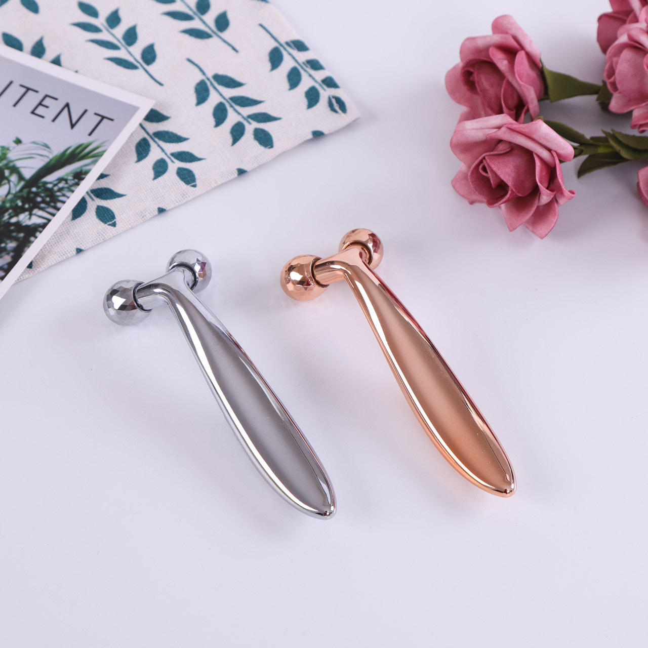 Импульсный 3D роликовый массажер для лица, ручной массажер, микротоковый массажер, кросс-бордерный производитель