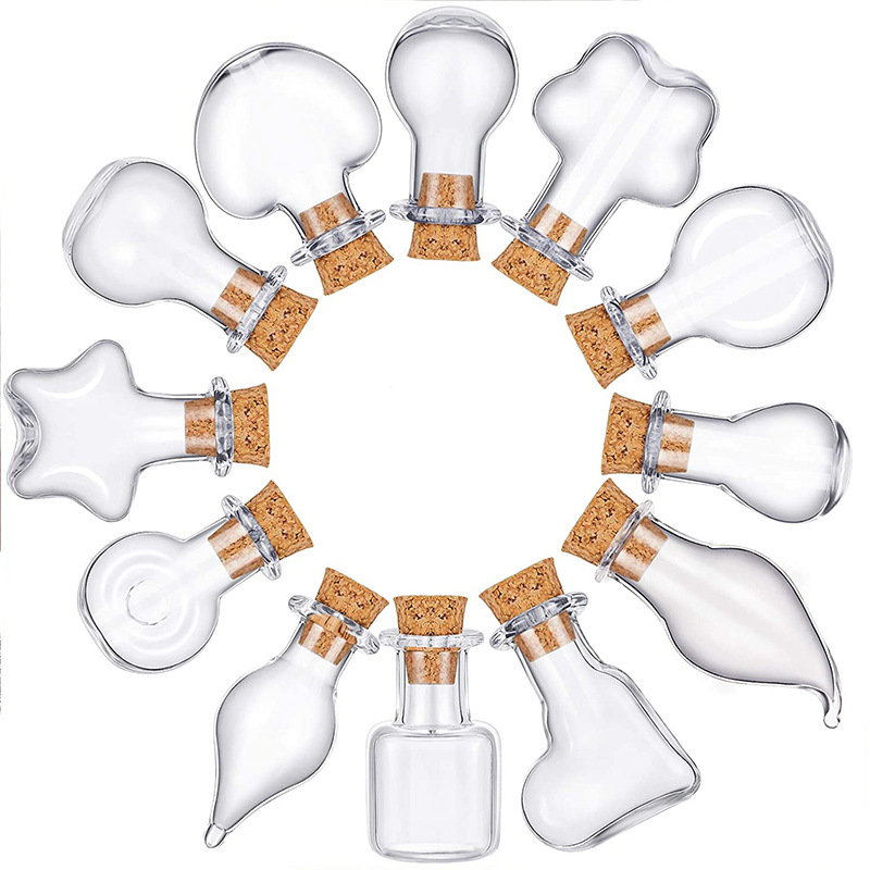 Factory wholesale mini transparent wishing bottle drift bottle cork glass bottle DIY jewelry bottle