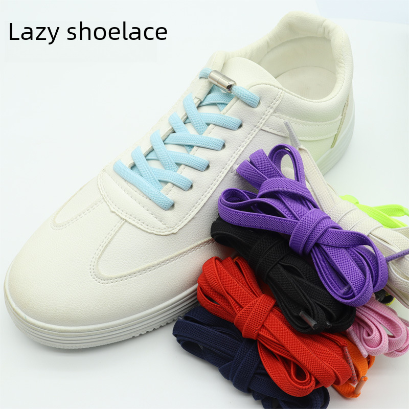 Metal Capsule Tie-free Elastic Lazy Shoelace Buckle Tie-free Elastic Flat Shoelace Alloy Elastic Mesh Shoelace