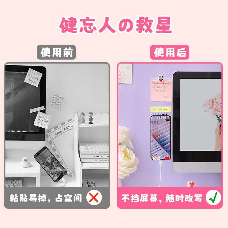 Screen Message Board Can Hold Items Storage Board Erasable Computer Side Message Board Reminder Board Memo Reminder