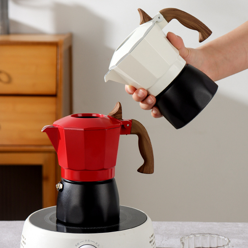 Wholesale New Italian Extraction Coffee Pot, Coffee Moka Pot, Double Valve Moka Pot, Coffee Biloti Appliance