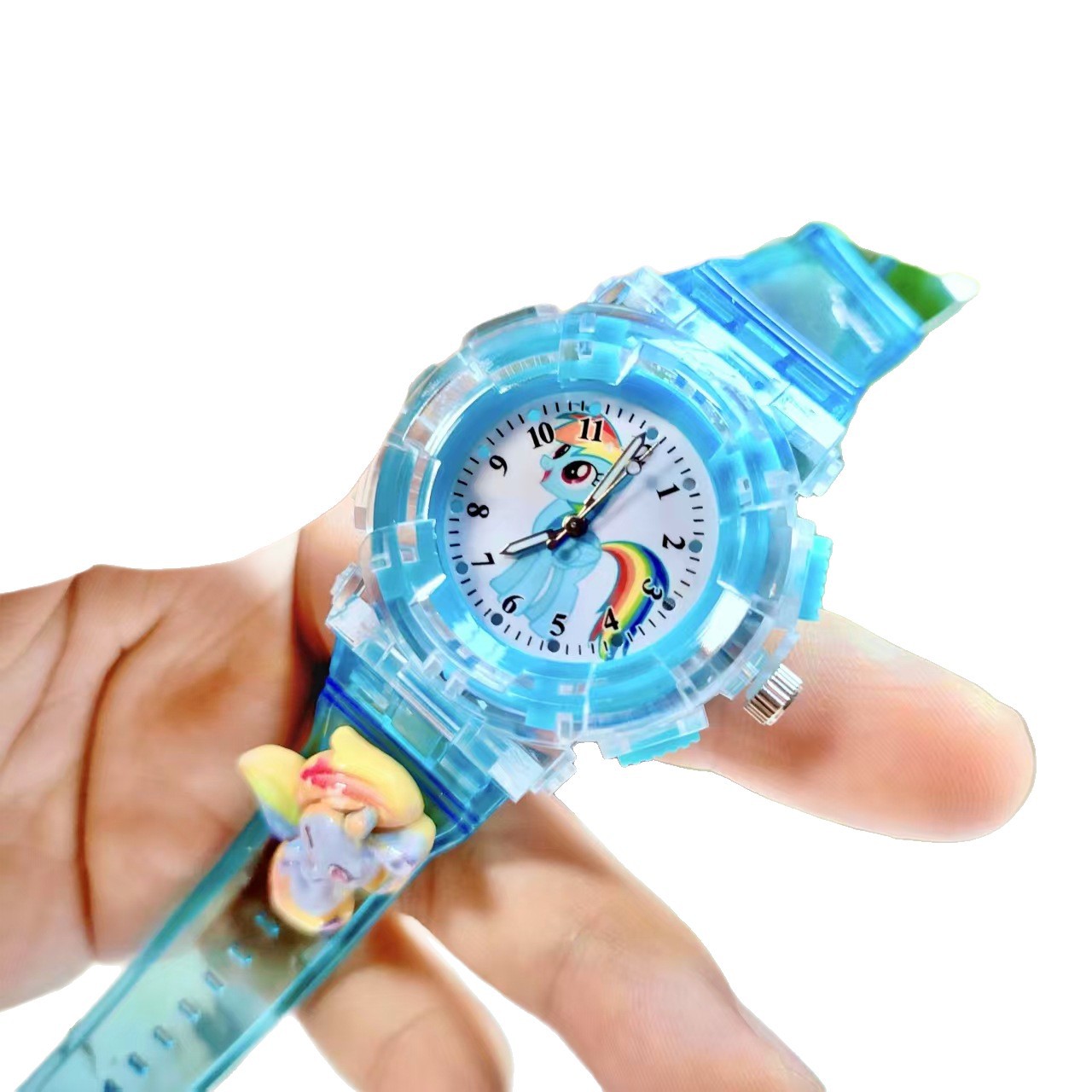 2025 New Luminous Children's Watch Cartoon Pony Polly Pointer Quartz Watch Student Cute Toy Electronic Watch