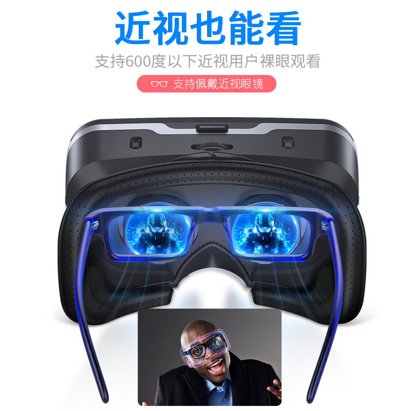 Vr Shinecon Qianhuan Vr Glasses 6Th Generation Magic Mirror G04A Large Screen Mobile Phone 3D Virtual Reality Helmet Panoramic