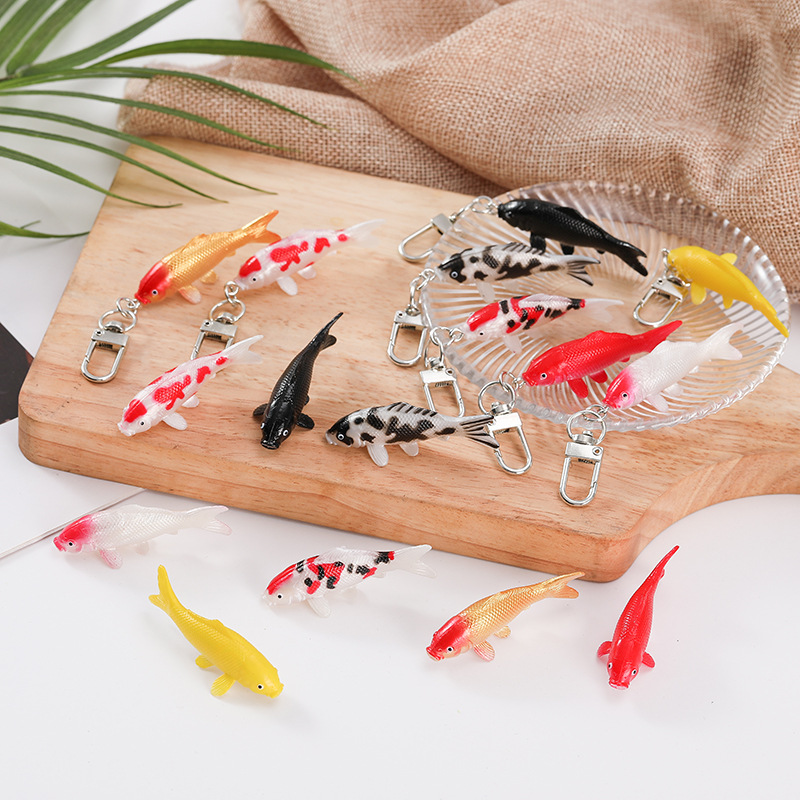 5.5 см симуляция модели кои золотая рыбка брелок декоративная рыба украшения для аквариума реквизиты для сцены с проточной водой