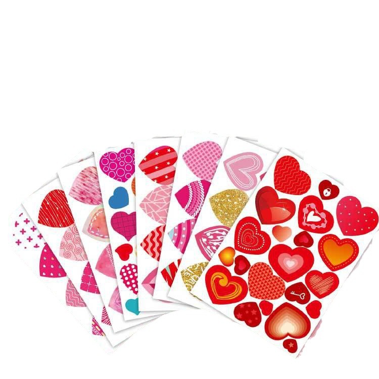 Valentine's Day Stickers Heart-shaped Stickers Children's Self-adhesive Love Label Decals Decorative Love Stickers Decorative Sealing Stickers