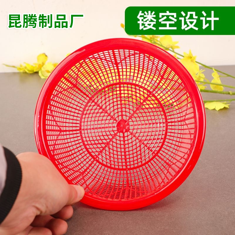 Красная круглая пластиковая корзина для клубники 0,5 кг, маленькая полая дренажная корзина, корзина для сбора яжевики в теплице