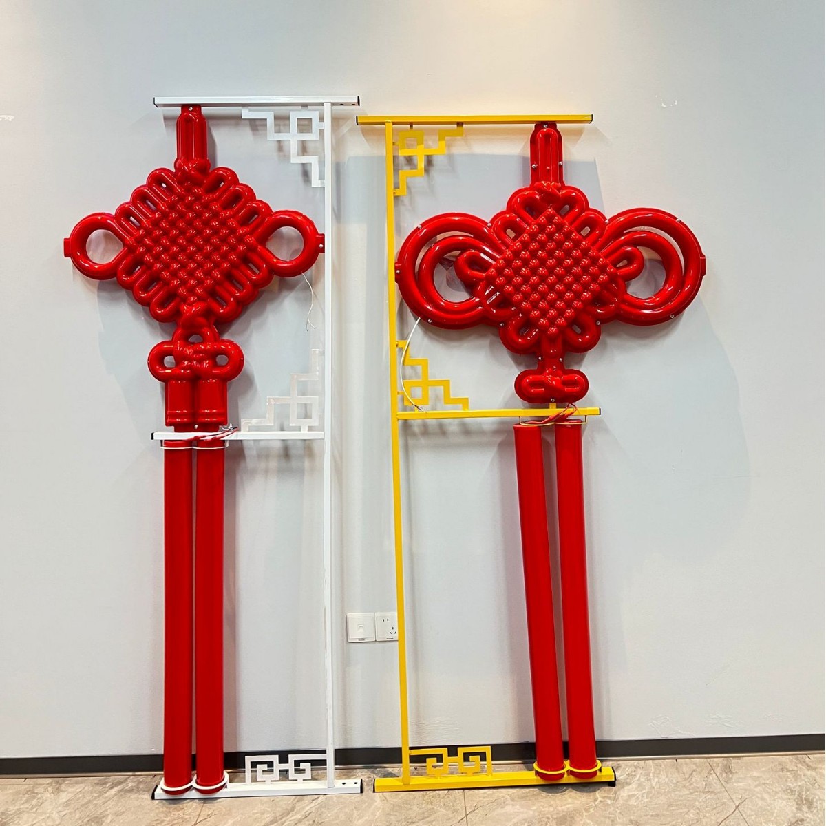 Wholesale Street Lamp Chinese Knot Street Lamp Pole Outdoor Road Solar Double-Sided Luminous Led Chinese Knot Decorative Lamp