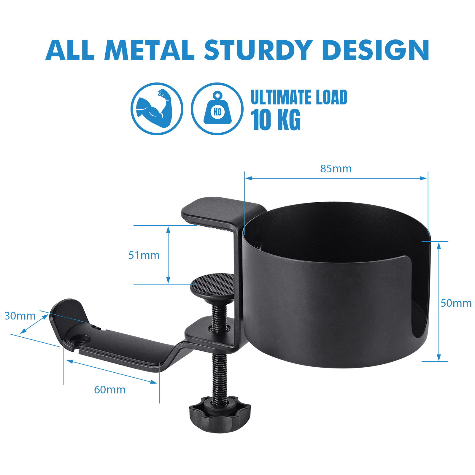 New 360-degree rotating earphone hanger desktop lock clip headset hook display rack aluminum alloy cup holder