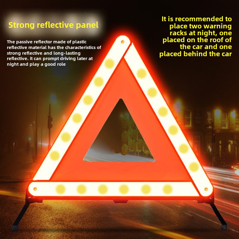 Car Tripod Warning Sign Fault Hazard Parking Sign Vehicle-Mounted Reflective Tripod Rainproof Portable Tripod