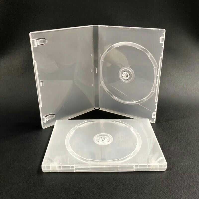 Утолщенный пластиковый DVD бокс 14мм с прозрачной крышкой | Молочно-белый для одного/двух дисков