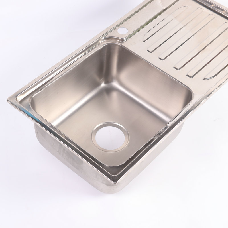 Factory wholesale stainless steel sink foreign trade kitchen polished dish basin stainless steel handmade sink