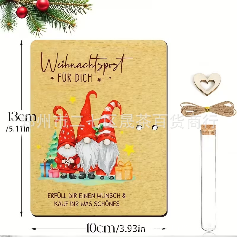 Cross-Border Wooden Christmas Wish Wedding Decoration Crafts Wedding Gift Envelope Test Tube Crafts