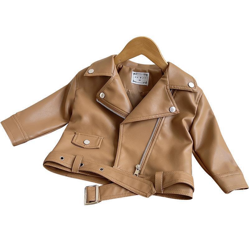 Spring and Autumn New Motorcycle Style Korean Short PU Jacket Boys and Girls Fashion High Sense Street Fashion Brand Lapel Leather Jacket