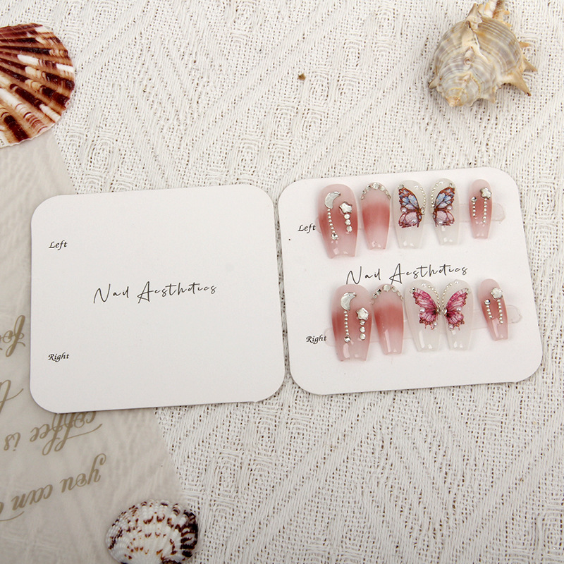Nail Art Wear Cardboard Display Card Storage Simple Style Card Finished Product Display Photo Props Nail Art Card