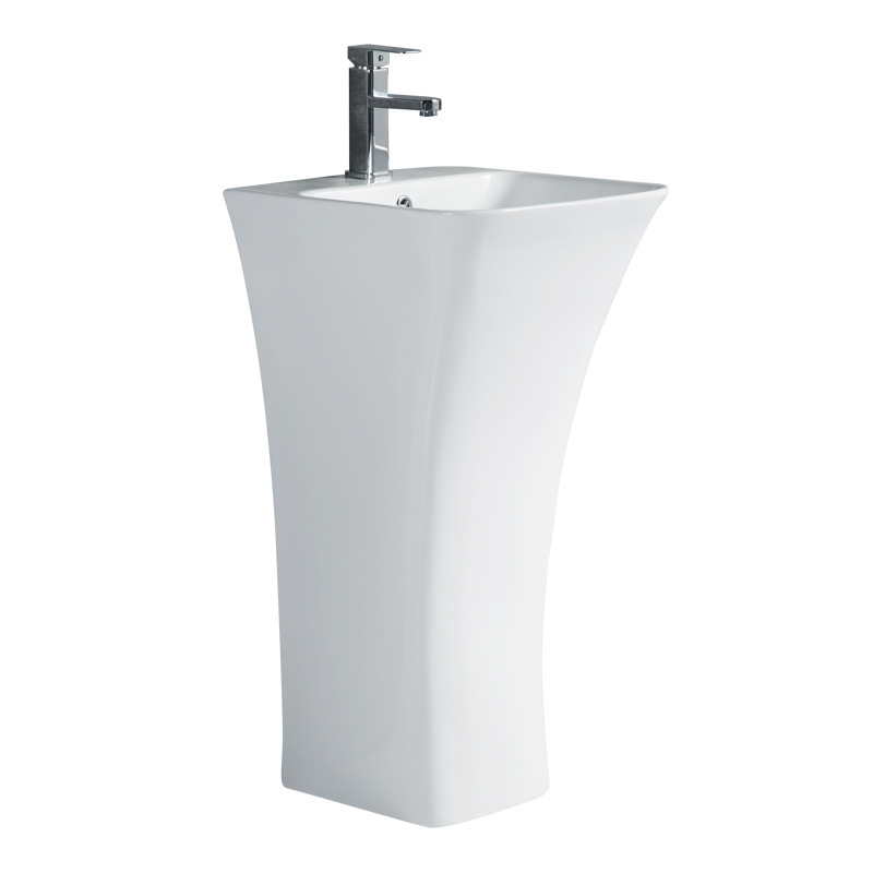 Floor-Standing One-Piece Basin Outdoor Washbasin Ceramic Washbasin Park Bathroom Small Apartment One-Piece Column Basin