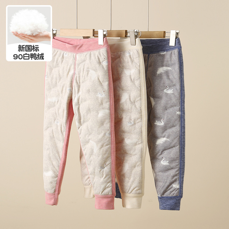 Новые термо брюки для детей, 2025 года, с высоким наполнением из утиных перьев