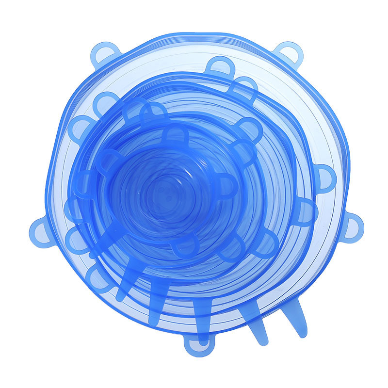 Silicone Fresh-Keeping Lid 6-Piece Set Food-Grade Silicone Lid Stretchable Sealed Fruit and Vegetable Fresh-Keeping Storage